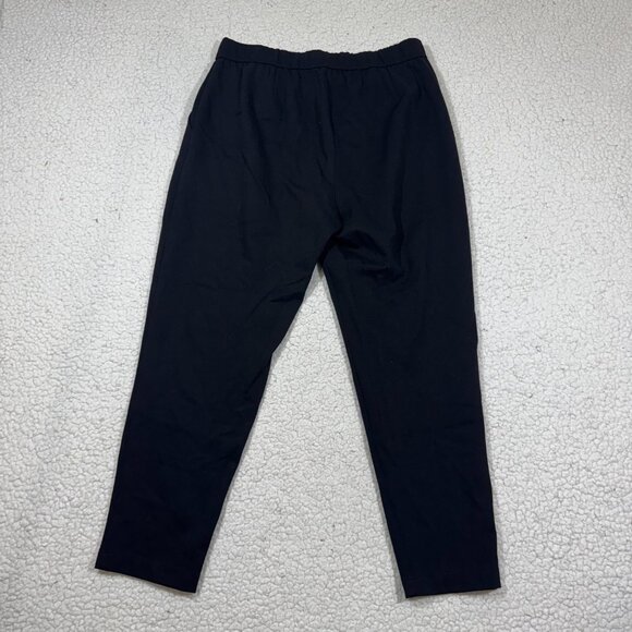Eileen Fisher Petite Small Black Stretch Jersey Knit Comfy Ankle Pants Pull On - Picture 3 of 6